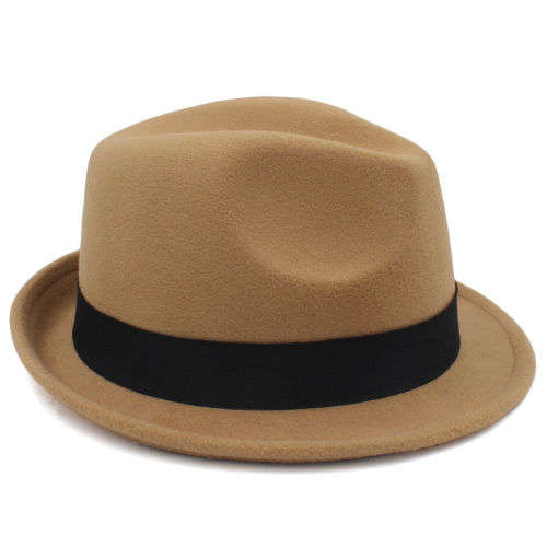Fedora Panama Jazz gangster summer beach  sunhat(Beige)