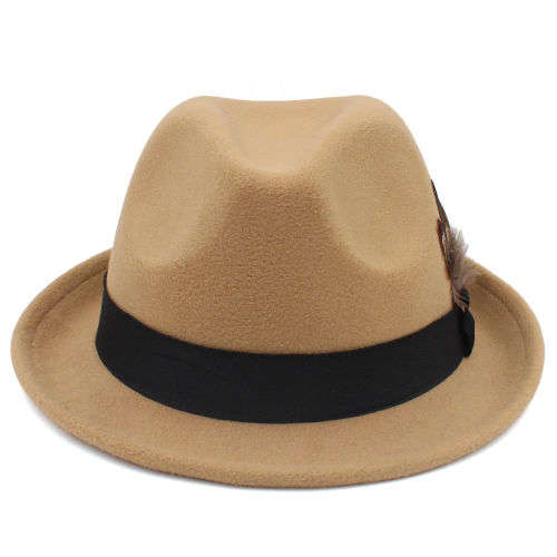 Fedora Panama Jazz gangster summer beach  sunhat(Beige)