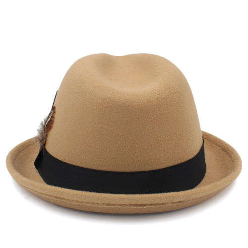 Fedora Panama Jazz gangster summer beach  sunhat(Beige)