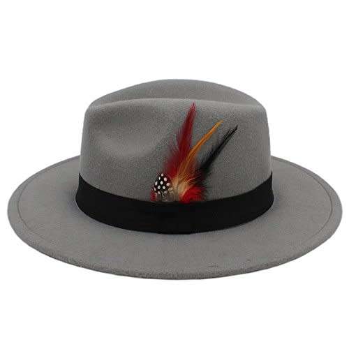 (FREE SHIPPING) Panama fedora wide brim Sombrero beach summer cool Hat(Grey)
