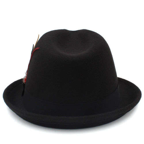 (FREE SHIPPING) Fedora Panama Jazz gangster summer Hat (Black)