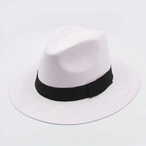 Panama Fedora white Handmade Straw summer sun beach Hat for men women