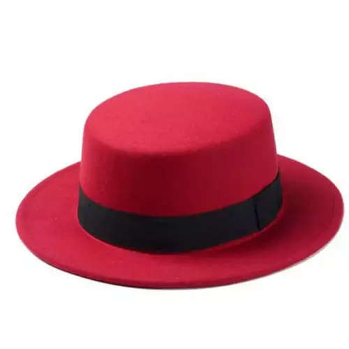Panama Fedora round top summer spring beach party sun hat for men women red and black