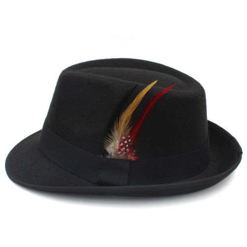 Fedora Panama Jazz gangster summer Hat (Black)