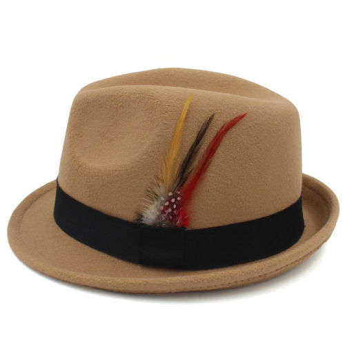 Fedora Panama Jazz gangster summer beach  sunhat(Beige)