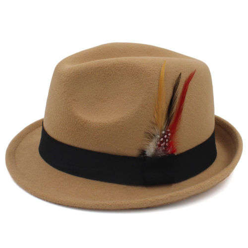 Fedora Panama Jazz gangster summer beach  sunhat(Beige)