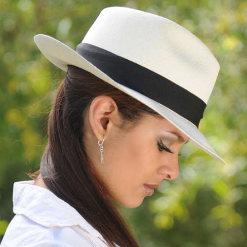 (FREE SHIPPING) Panama fedora Summer Beach straw cream white sun hat men women man woman