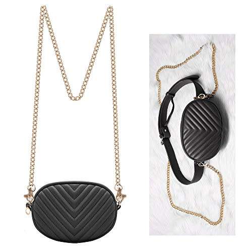 Stylish Money Black Women Waist Packs Travel Elegant Leather Waist Phone Pouch all Belts Bag