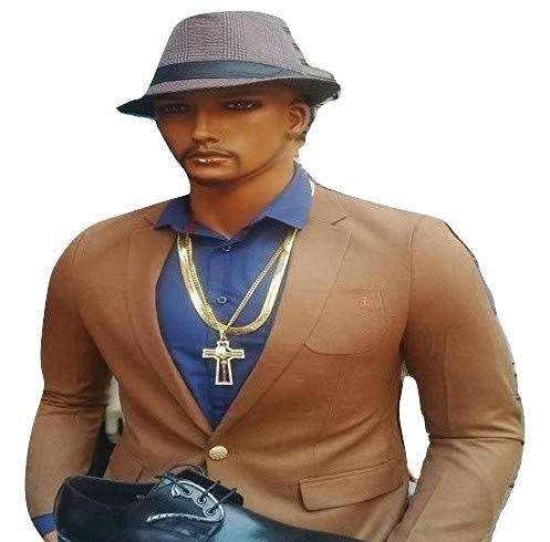 Mens British Style Fedora jazz Classic sunhat(Coffee)