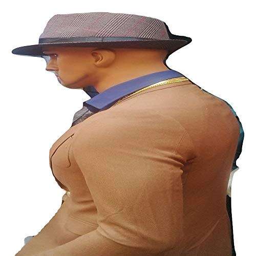 Mens British Style Fedora jazz Classic sunhat(Coffee)
