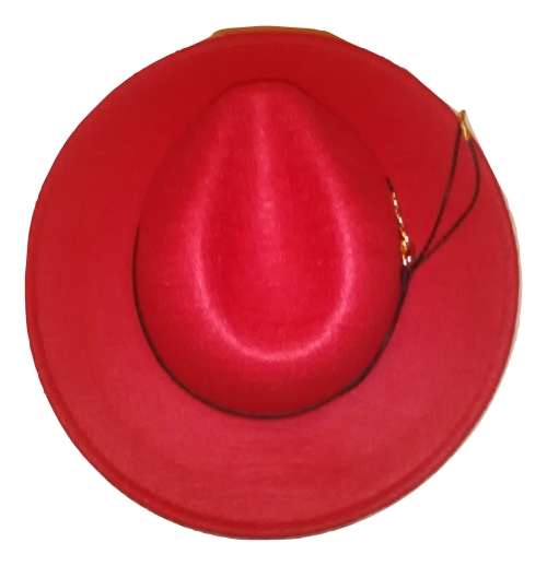 Unisex men women fedora panama Fedora Wide Brim Wool Felt Hat sun hat with loose rope (RED)
