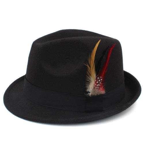 (FREE SHIPPING) Fedora Panama Jazz gangster summer Hat (Black)
