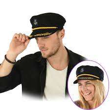 Captain Sailor Pilot Aviation driver Party Hat Cap (Black)