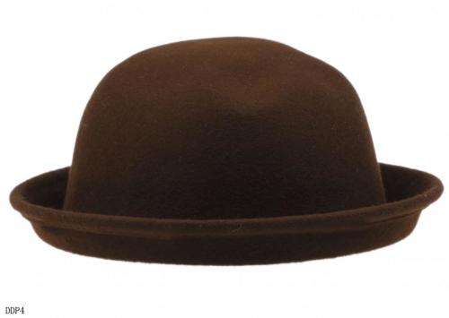 Bowler Cap Derby Hat Bucket Cloche Sunhat Fedora Trilby Floppy Wool women men(BLACK AND BROWN)