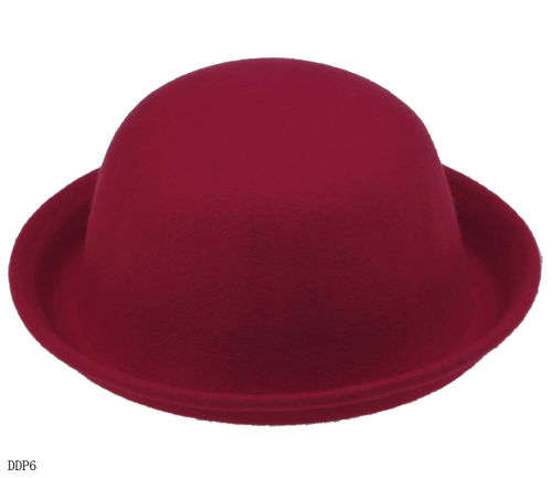 Bowler Cap Derby Hat Bucket Cloche Sunhat Fedora Trilby Floppy Wool women men(BLACK AND BROWN)
