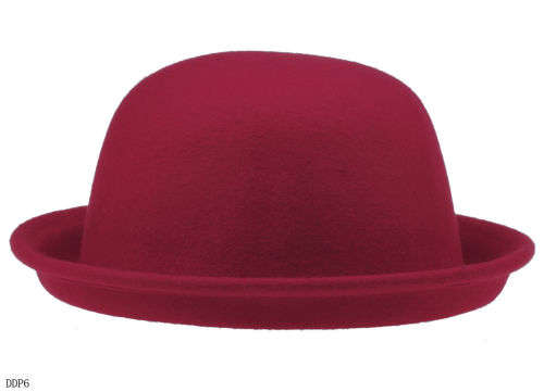 Bowler Cap Derby Hat Bucket Cloche Sunhat Fedora Trilby Floppy Wool women men(BLACK AND BROWN)