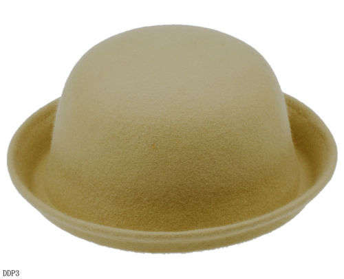Bowler Cap Derby Hat Bucket Cloche Sunhat Fedora Trilby Floppy Wool women men(BLACK AND BROWN)