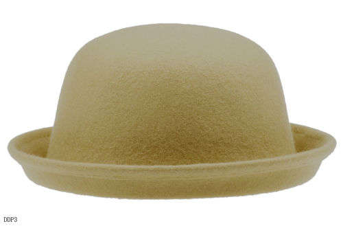 Bowler Cap Derby Hat Bucket Cloche Sunhat Fedora Trilby Floppy Wool women men(BLACK AND BROWN)