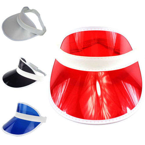 1980's Golf Tennis Unisex Sun Visor Poker Hat Pastic Party Retro Neon Hat Headband Cap(ORANGE)