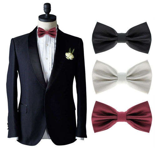 (A SET OF 4)Men's Fashion Tuxedo Satin Plain Solid Color Adjustable Wedding Bowtie Bow Tie