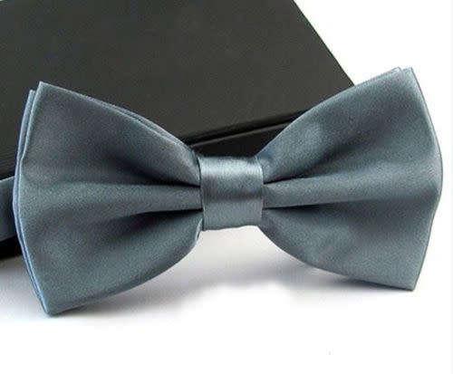 (A SET OF 4)Men's Fashion Tuxedo Satin Plain Solid Color Adjustable Wedding Bowtie Bow Tie
