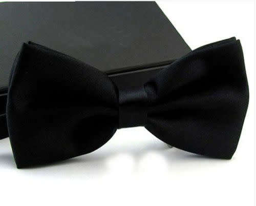 (A SET OF 4)Men's Fashion Tuxedo Satin Plain Solid Color Adjustable Wedding Bowtie Bow Tie