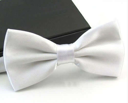(A SET OF 4)Men's Fashion Tuxedo Satin Plain Solid Color Adjustable Wedding Bowtie Bow Tie