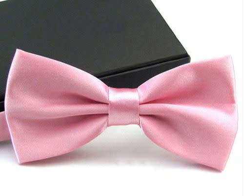 (A SET OF 4)Men's Fashion Tuxedo Satin Plain Solid Color Adjustable Wedding Bowtie Bow Tie