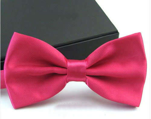 (A SET OF 4)Men's Fashion Tuxedo Satin Plain Solid Color Adjustable Wedding Bowtie Bow Tie