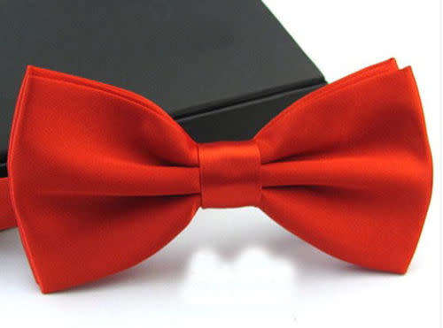 (A SET OF 4)Men's Fashion Tuxedo Satin Plain Solid Color Adjustable Wedding Bowtie Bow Tie