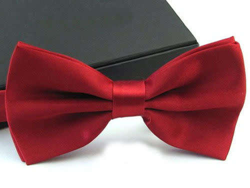 (A SET OF 4)Men's Fashion Tuxedo Satin Plain Solid Color Adjustable Wedding Bowtie Bow Tie