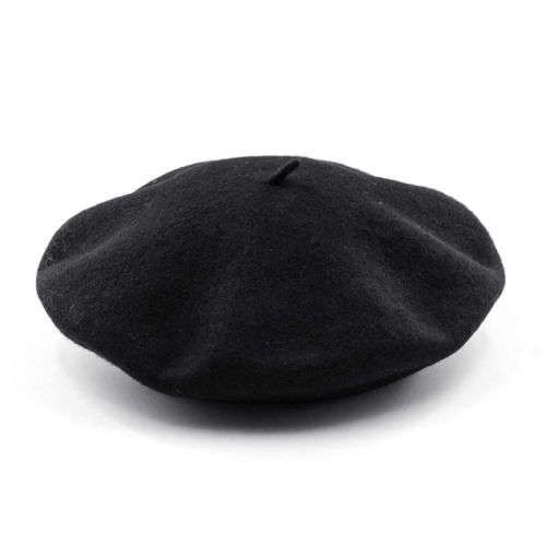 Beret Hat for Women Trendy French Style Artist Hats Solid Color Beanie Caps Warm in black,red, green