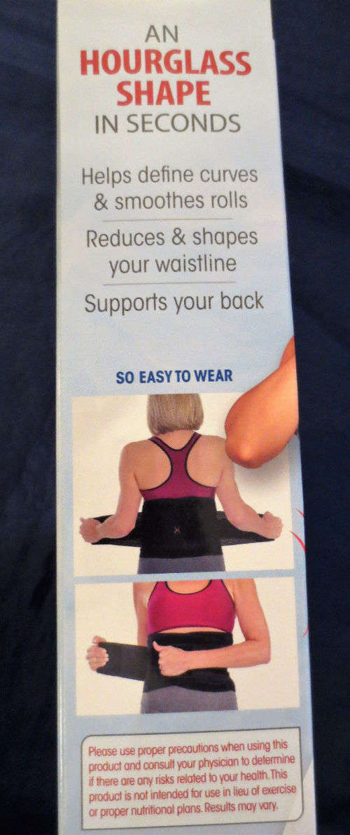 GENIE HOUR GLASS WAIST TRAINING BELT BLACK -NEW-LOOK 2 SIZES SLIMMER INSTANTLY-S/M or L/XL