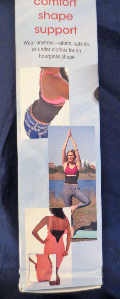 GENIE HOUR GLASS WAIST TRAINING BELT BLACK -NEW-LOOK 2 SIZES SLIMMER INSTANTLY-S/M or L/XL