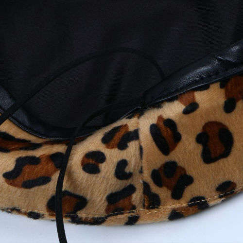 Round Cap Women Beret Hat Winter Wool Ski Beanie Hat Fashion Artist Warm Vintage-Leopard colour