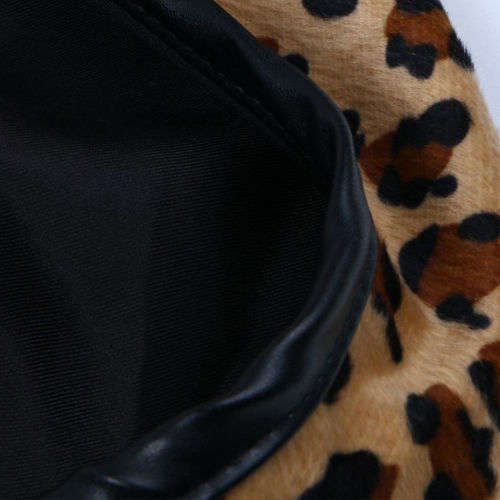 Round Cap Women Beret Hat Winter Wool Ski Beanie Hat Fashion Artist Warm Vintage-Leopard colour