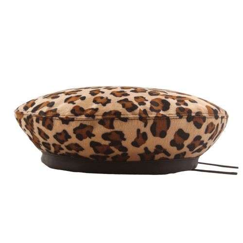 Round Cap Women Beret Hat Winter Wool Ski Beanie Hat Fashion Artist Warm Vintage-Leopard colour
