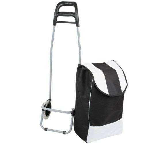 (FREE SHIPPING) Grocery Large Shopping Trolley Bag On Wheels Push Foldable Grocery LuggageBlue,Black