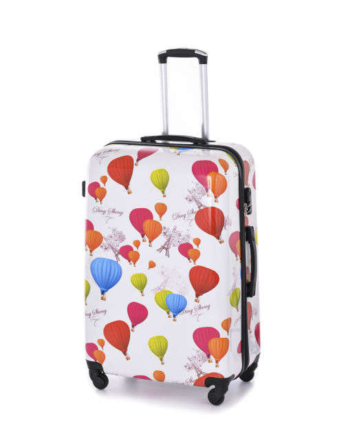 Lightest Weight Hard Shell Trolley 4 Wheel 360 Spinner Case Printed Floral balloon