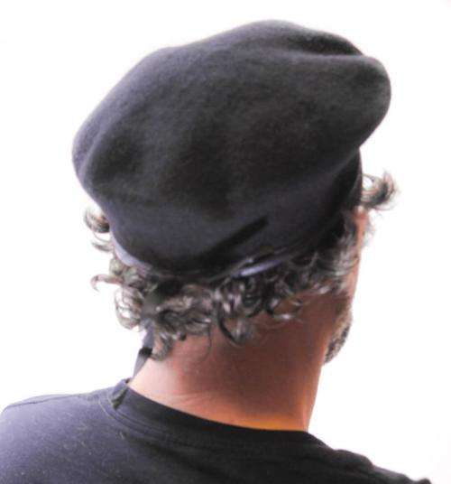 (FREE SHIPPING) Men women Black army Military  special forces artist berets BERET with leather trim