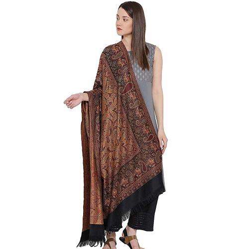 (FREE DELIVERY) Acrylic woven Silky Reversible Soft Paisley Pashmina Shawl Wrap Scarf W/Fringes