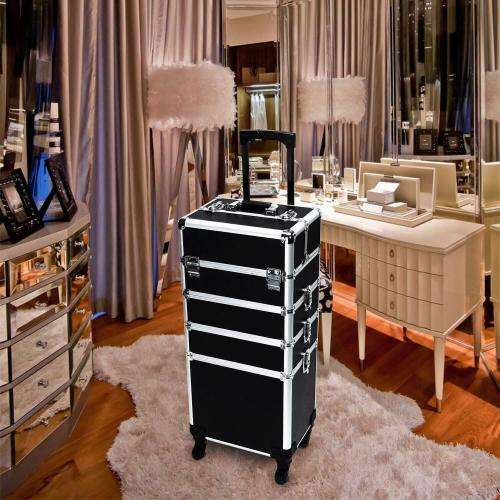 Toiletry cosmetics Makeup bag travel 4 in 1  Trolley Portable Professional Cosmetic Travel Org