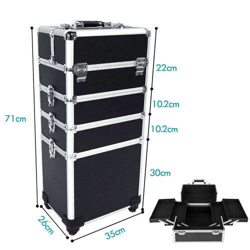 Toiletry cosmetics Makeup bag travel 4 in 1  Trolley Portable Professional Cosmetic Travel Org