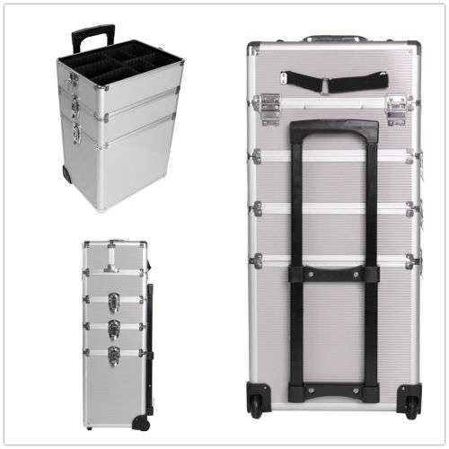 Toiletry cosmetics Makeup bag travel 4 in 1  Trolley Portable Professional Cosmetic Travel Org