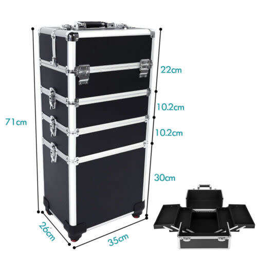 Toiletry cosmetics Makeup bag travel 4 in 1  Trolley Portable Professional Cosmetic Travel Org