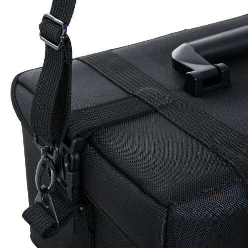 Make-up Travel Vanity Case Trolley Wheels Roll Cosmetic 2-in-1 Black