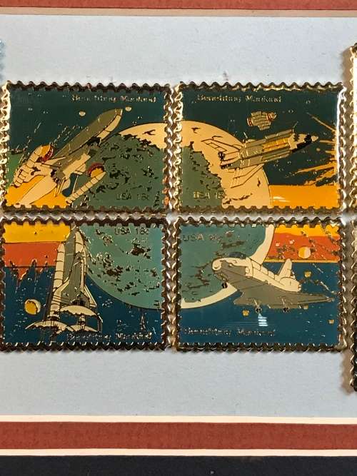 USA gold stamps (ASTRONAUT COLLECTION)