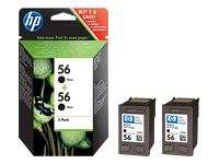 HP C9502AE twin pack - 2 x C6656AE ( no.56 ) Black Ink