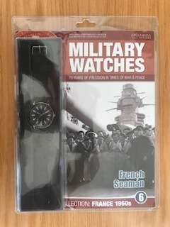 TWO COLLECTABLE MILITARY REPLICA WATCHES-FRENCH SEAMAN AND GERMAN NAVAL COMMANDO-UNOPENED
