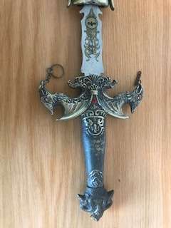 AMAZING, HIGHLY DETAILED, ORNATELY DECORATED (WORK OF ART) REPLICA, MEDIEVAL SWORD-SEE PICTURES